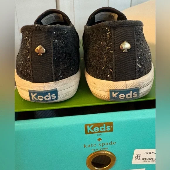 Keds x Kate Spade Women’s Slip On Double Decker Black Glitter Sneakers Size 7.5 - Picture 8 of 8
